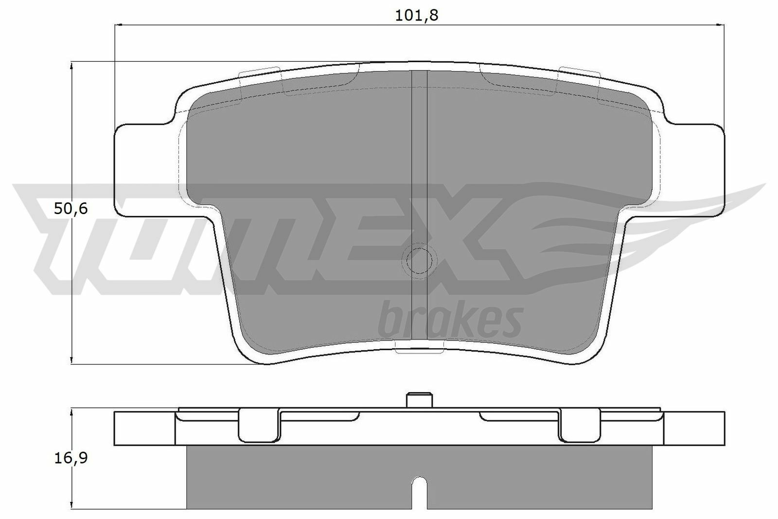 Sada brzdových destiček, kotoučová brzda TOMEX Brakes